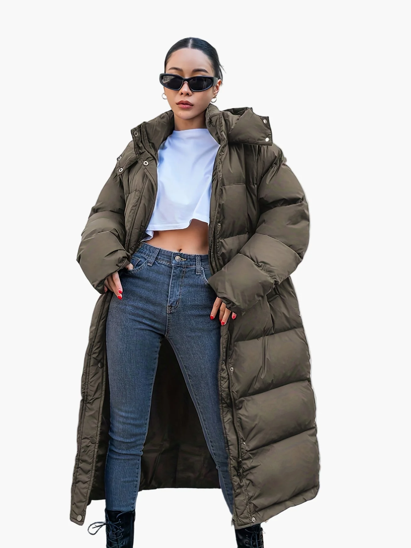 Doudoune Longue Élégante Femme Style Urbain Hiver - Image 7