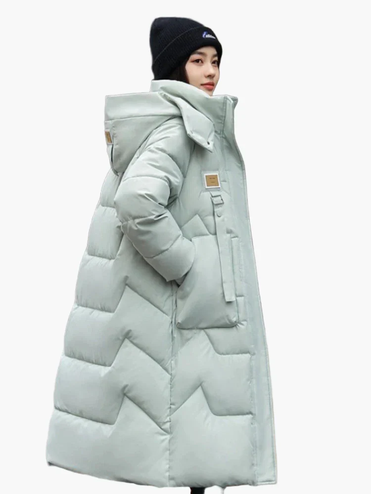 Doudoune Longue Femme Hiver à Capuche Style Urbain Élégant - Image 6