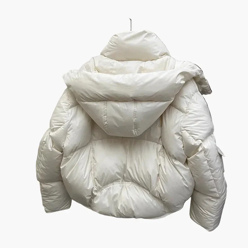 Doudoune matelassée courte à capuche pour femme - Style urbain chaud et tendance - Image 2