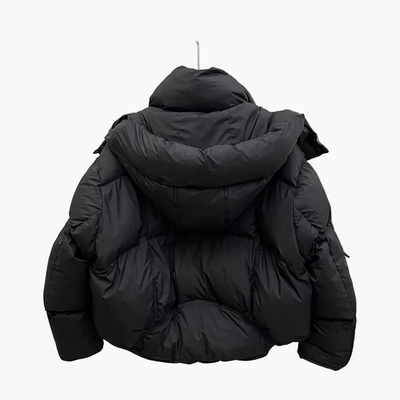 Doudoune matelassée courte à capuche pour femme - Style urbain chaud et tendance - Image 5