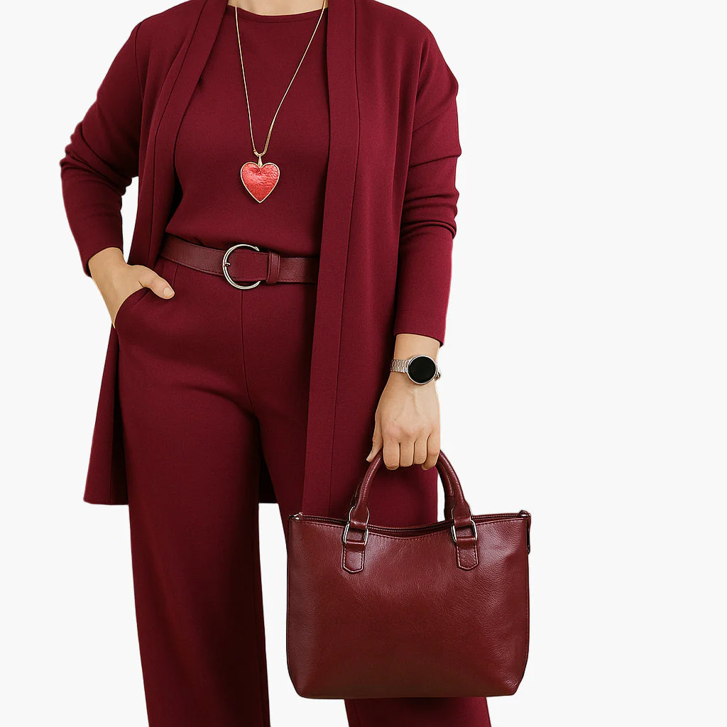 Ensemble 3 Pièces Femme Élégant Style Minimaliste Polyvalent pour Bureau et Loisirs - Image 3