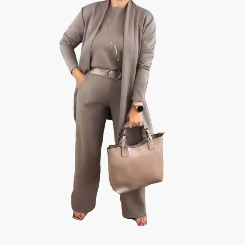 Ensemble 3 Pièces Femme Élégant Style Minimaliste Polyvalent pour Bureau et Loisirs - Image 4