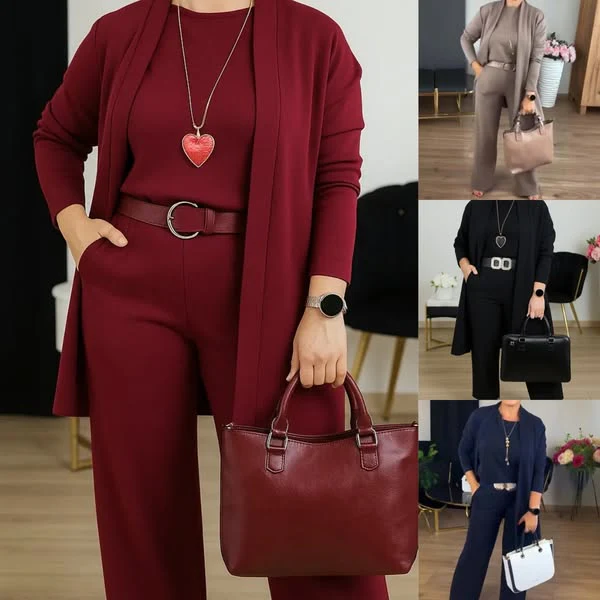 Ensemble 3 Pièces Femme Élégant Style Minimaliste Polyvalent pour Bureau et Loisirs - Image 6