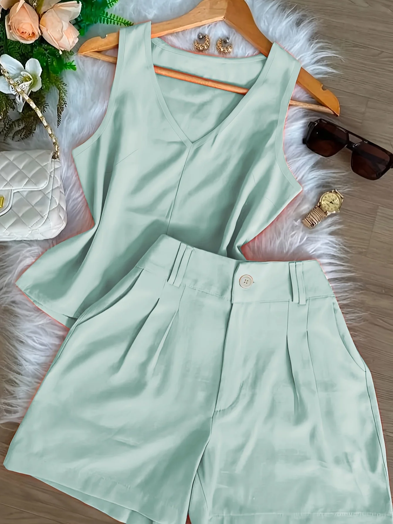 Ensemble Débardeur et Short Femme Style Décontracté Chic Été - Image 3