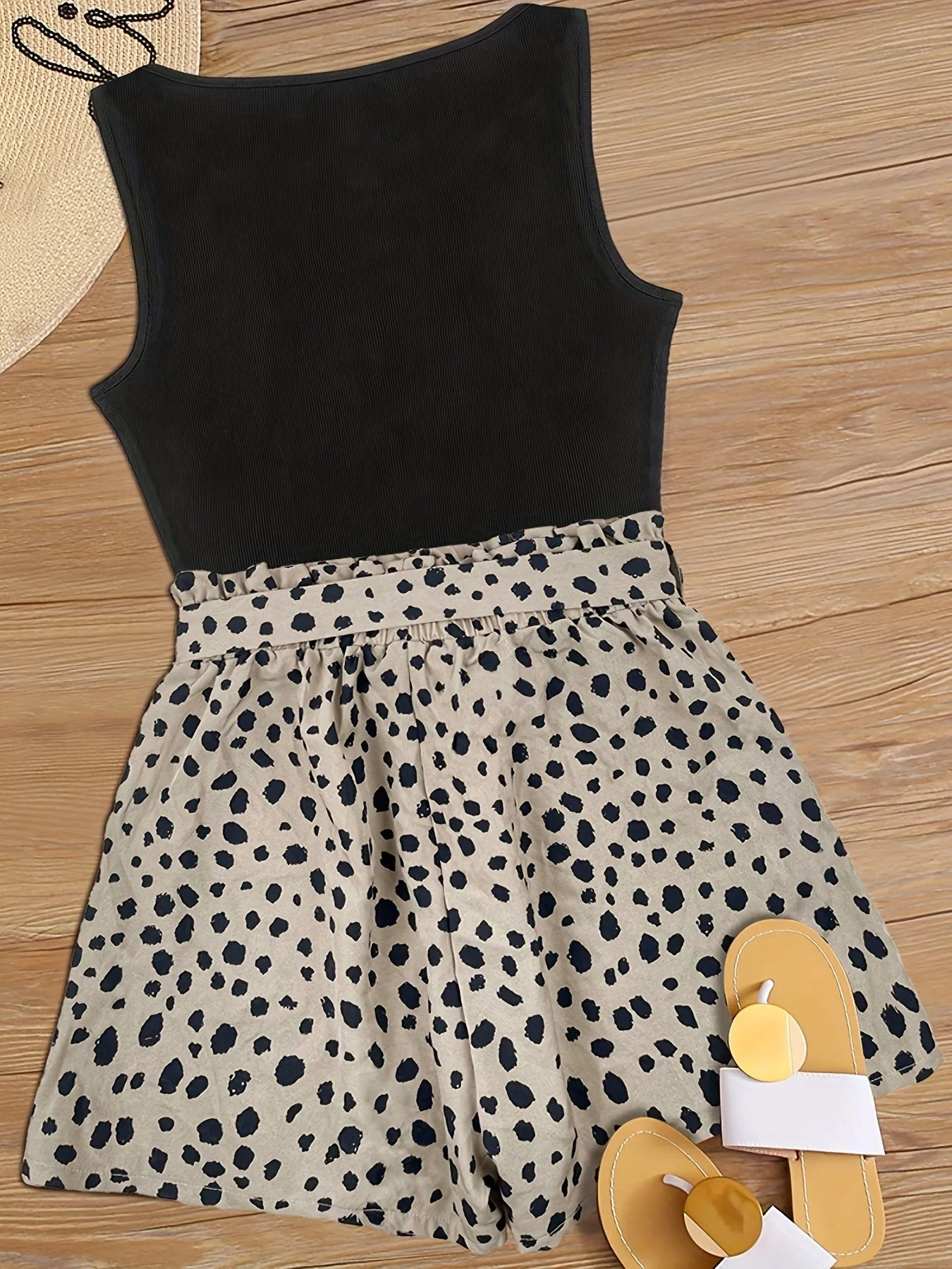 Ensemble Débardeur et Short Taille Haute Imprimé Femme Style Élégant Été - Image 6