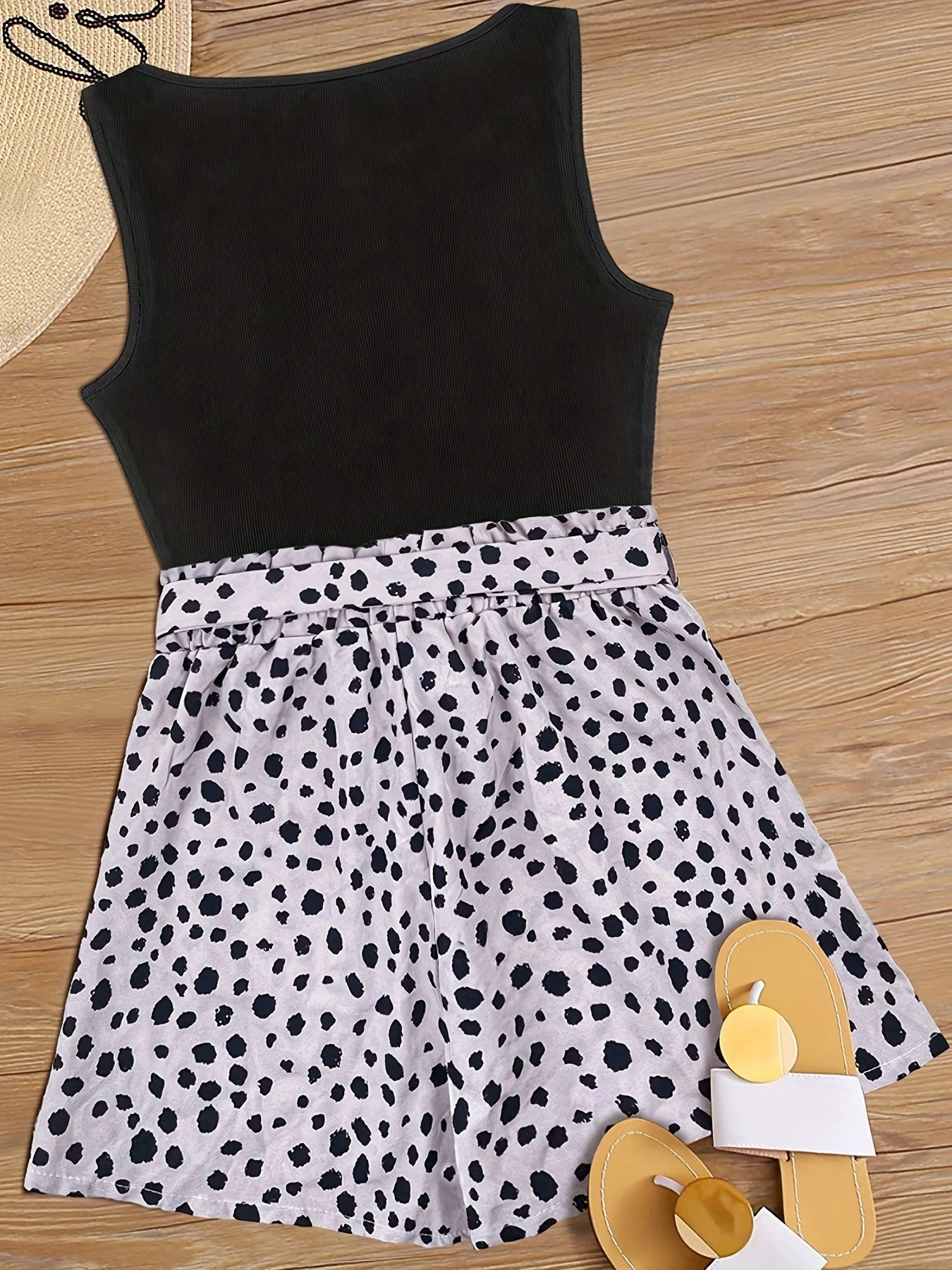 Ensemble Débardeur et Short Taille Haute Imprimé Femme Style Élégant Été - Image 7