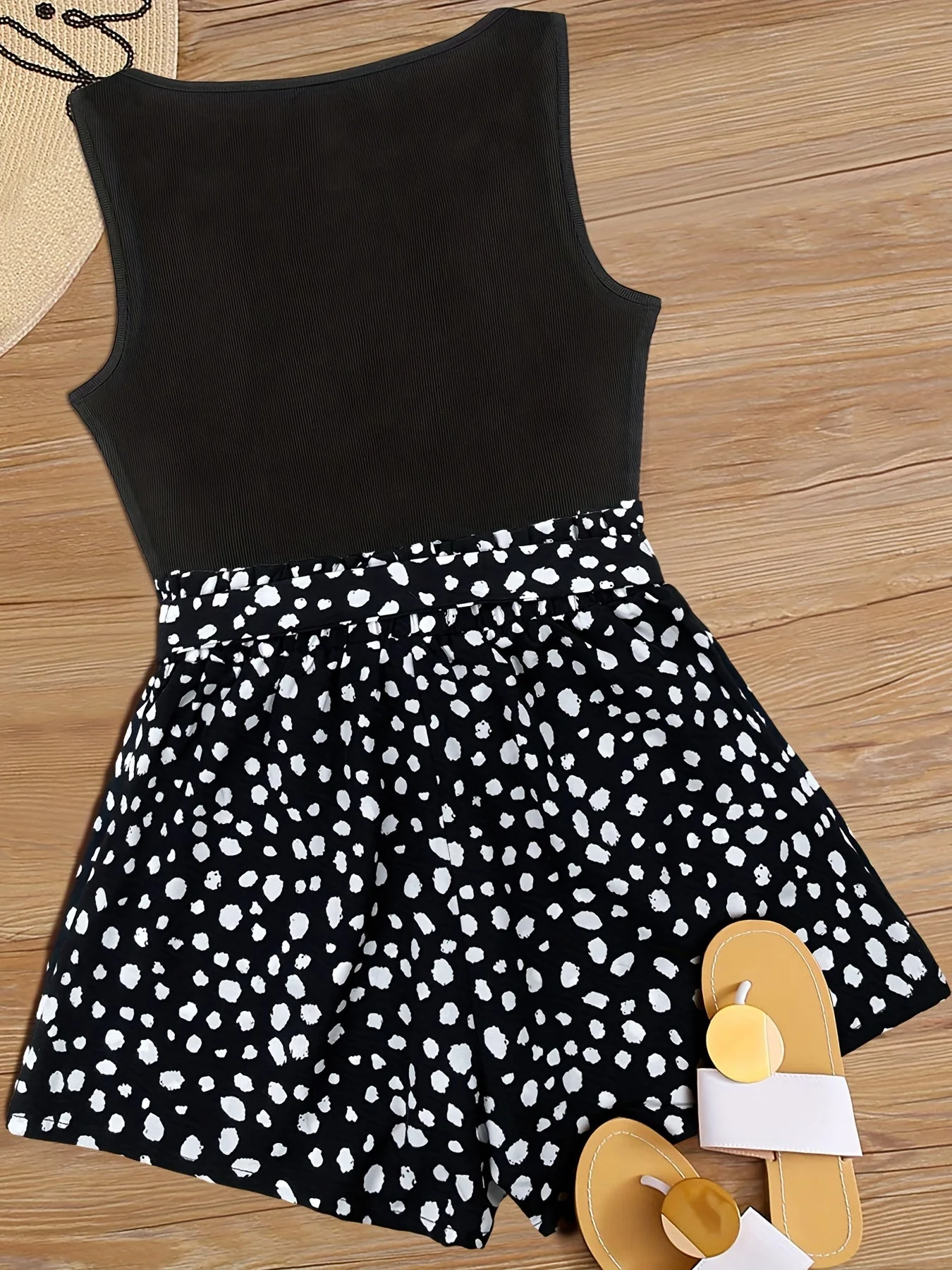Ensemble Débardeur et Short Taille Haute Imprimé Femme Style Élégant Été - Image 8