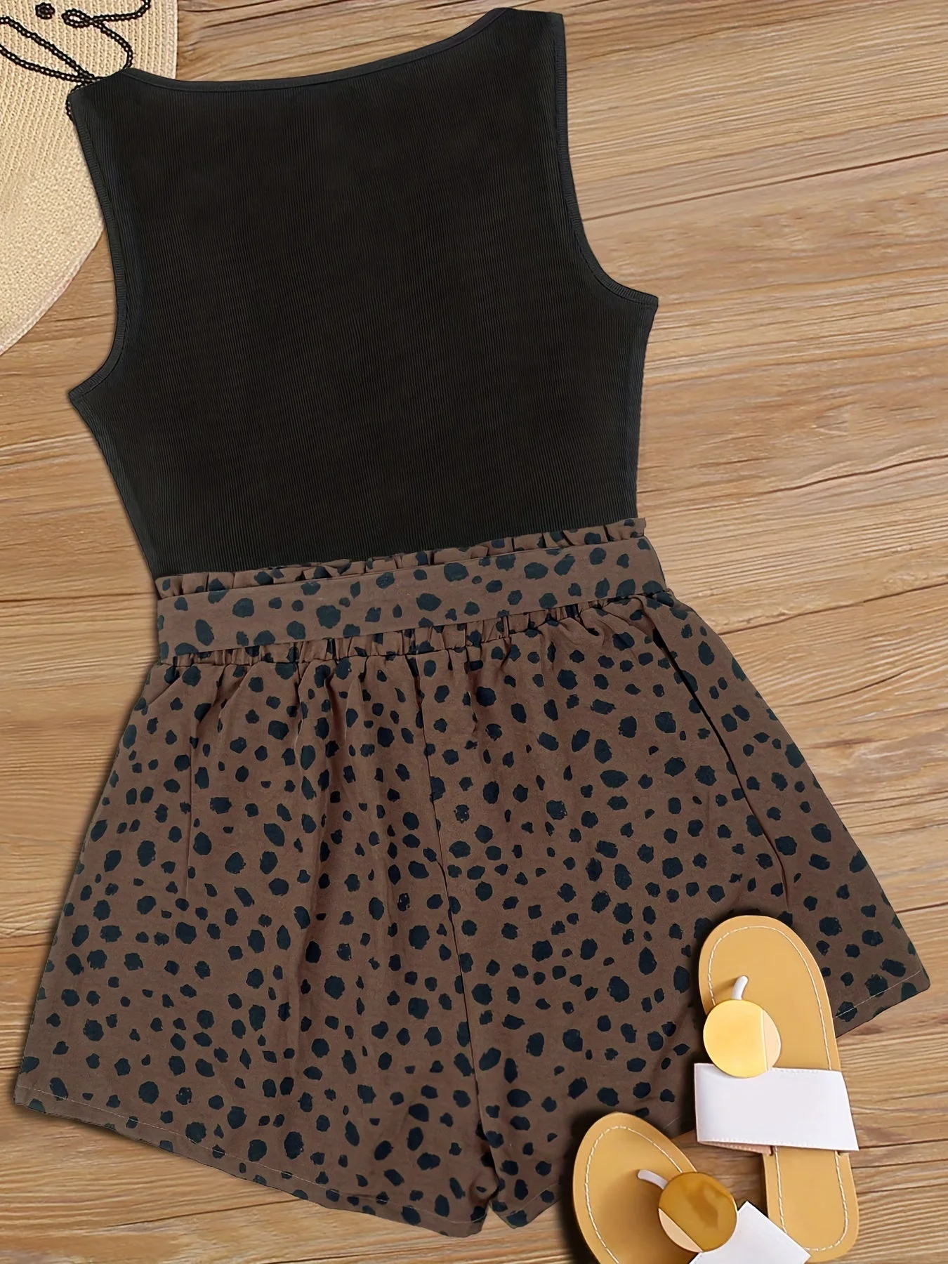 Ensemble Débardeur et Short Taille Haute Imprimé Femme Style Élégant Été - Image 9