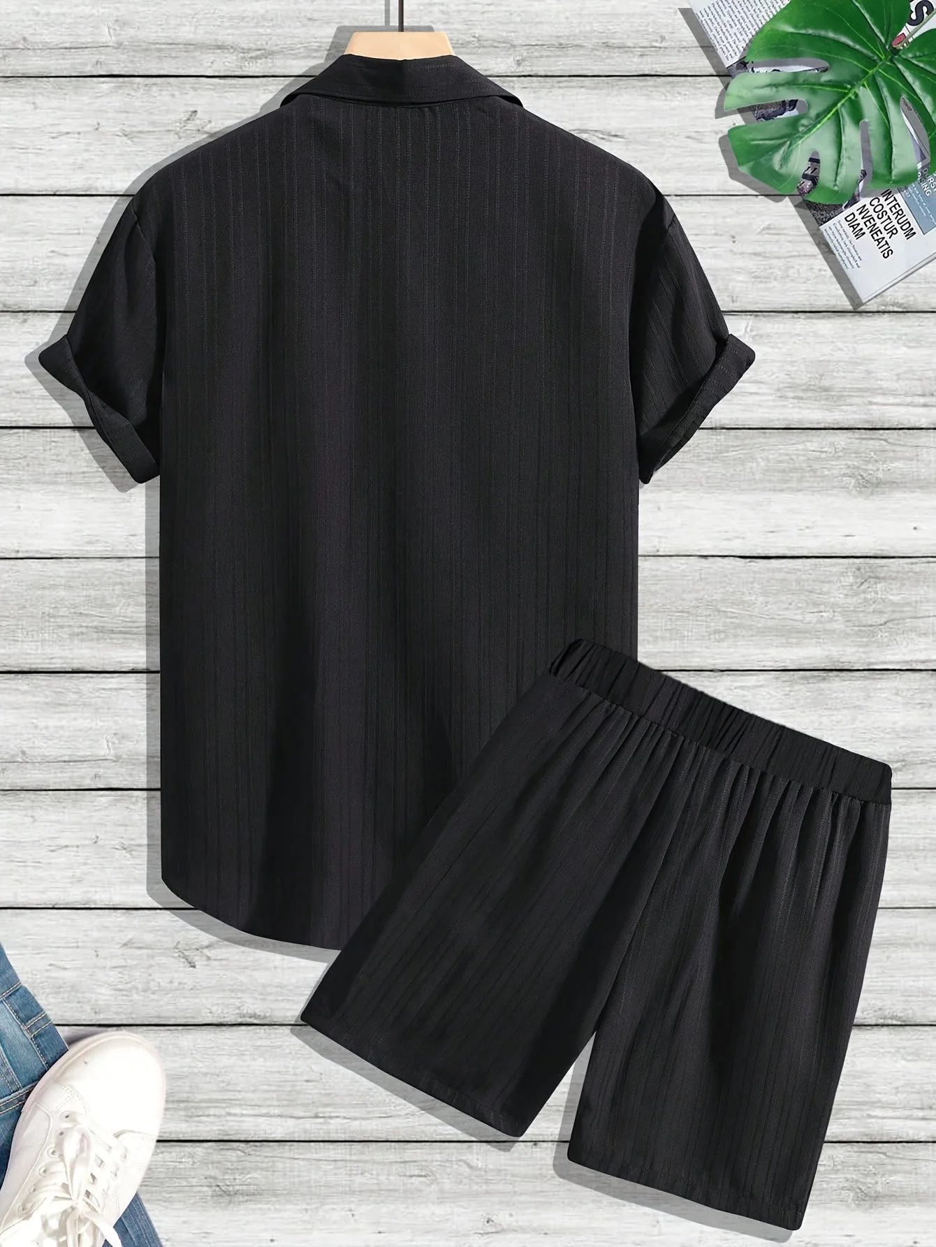Ensemble décontracté estival pour homme, chemise à manches courtes et short, style urbain, idéal pour l'été - Image 4