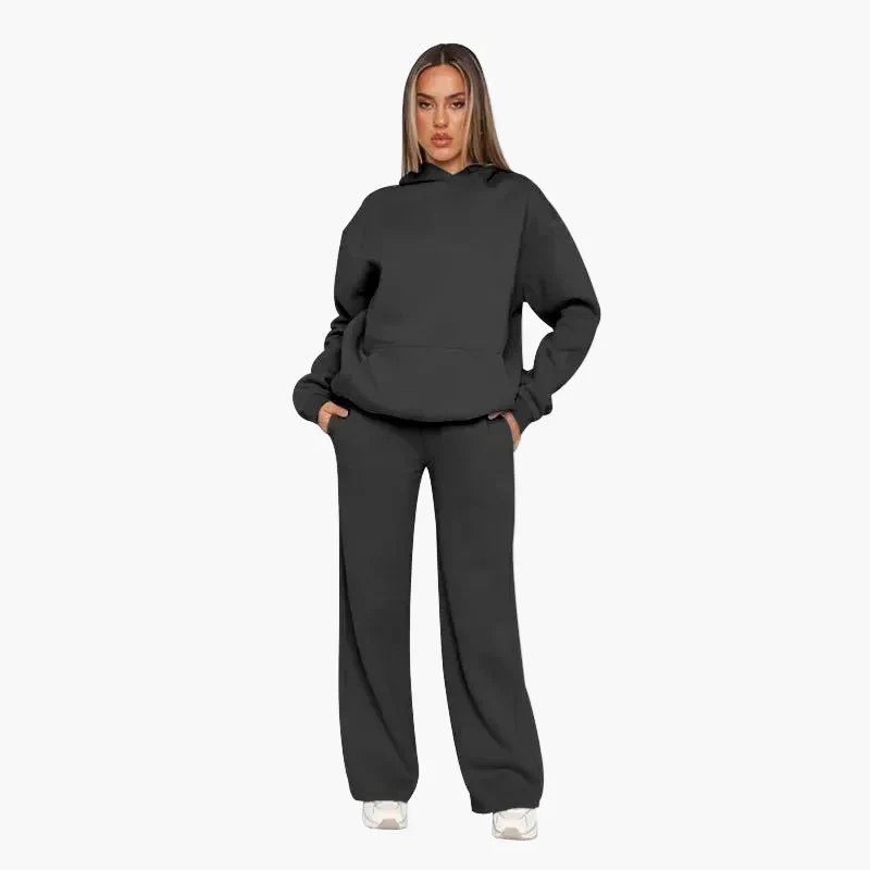 Ensemble Décontracté Femme à Capuche Style Lounge pour Quotidien et Voyage - Image 3
