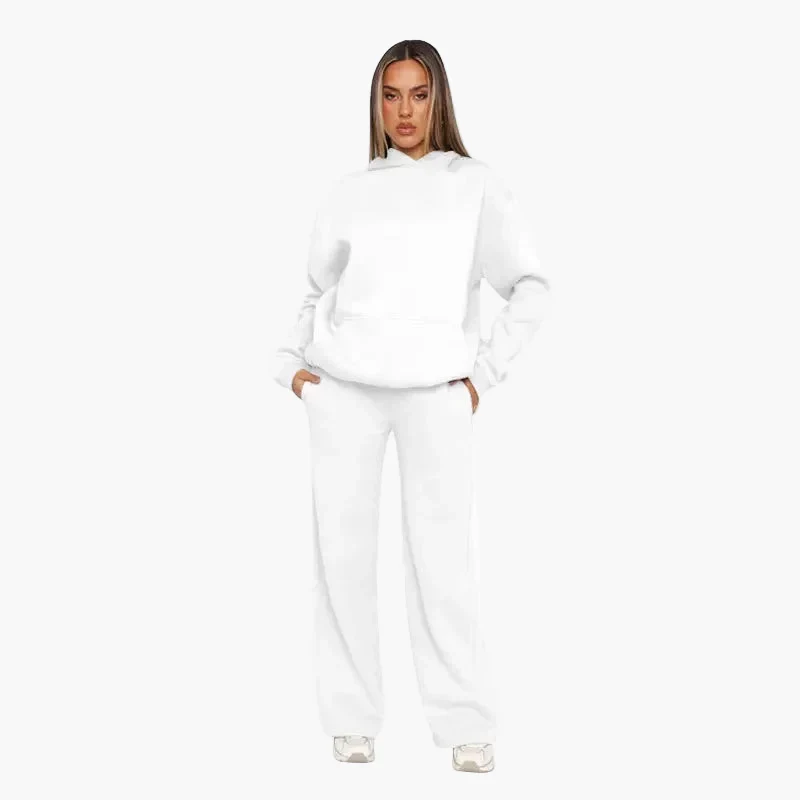 Ensemble Décontracté Femme à Capuche Style Lounge pour Quotidien et Voyage - Image 5
