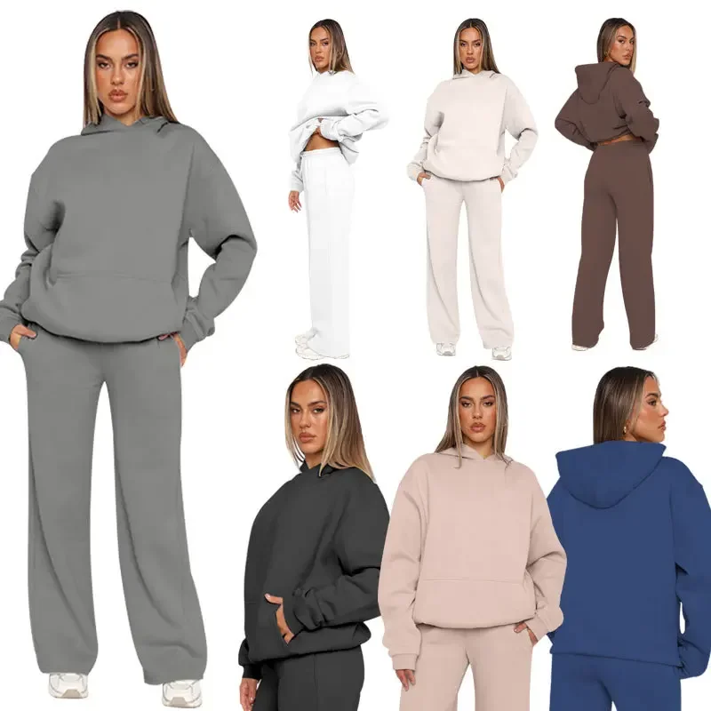 Ensemble Décontracté Femme à Capuche Style Lounge pour Quotidien et Voyage - Image 8