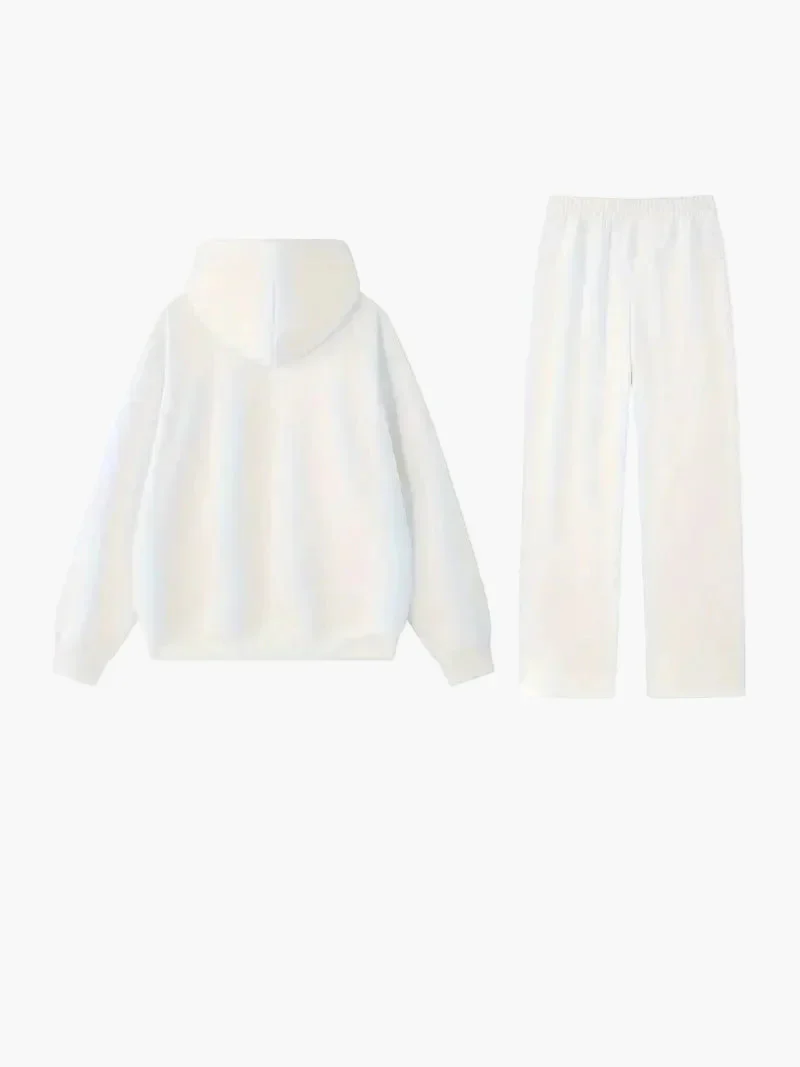 Ensemble décontracté femme hoodie et pantalon ample style urbain - Image 4