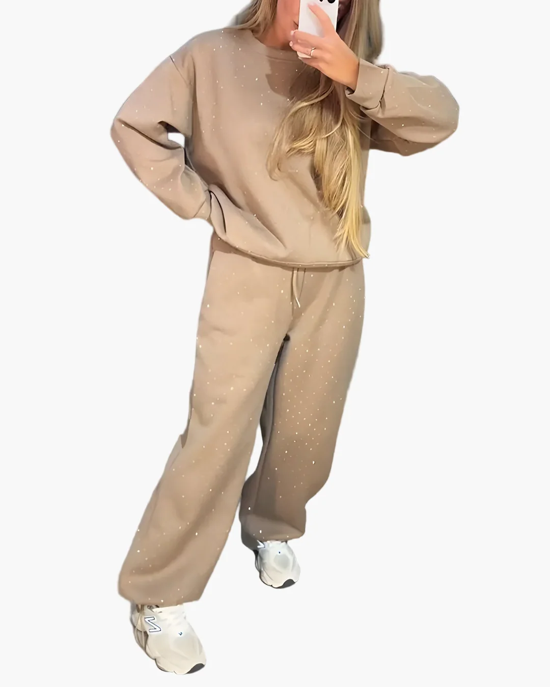 Ensemble décontracté femme style streetwear à motif à pois – Haut ample et pantalon large pour look tendance - Image 3