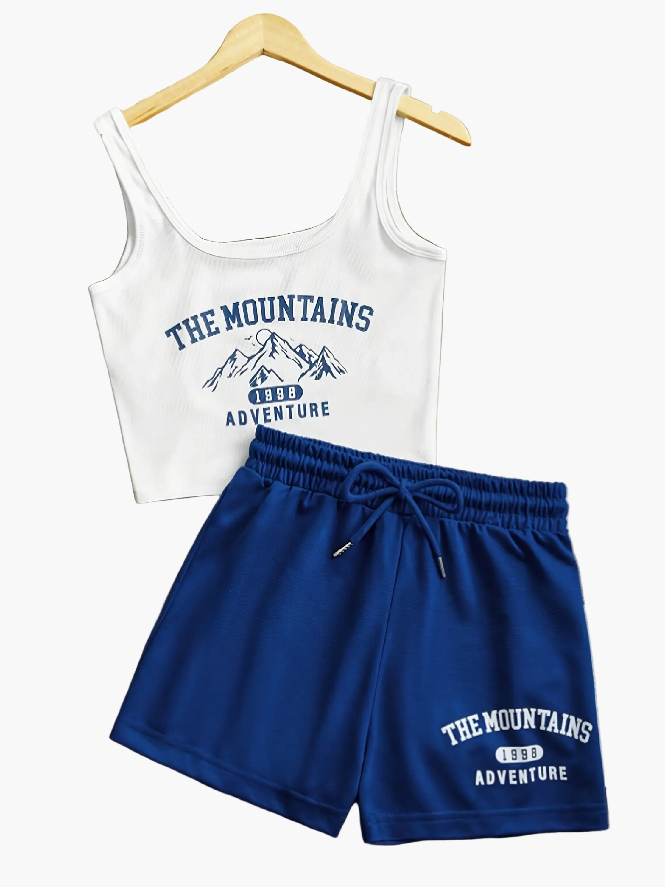 Ensemble Décontracté Femme Style Aventure Montagne – Top Court et Short, Look Sportif et Estival - Image 10