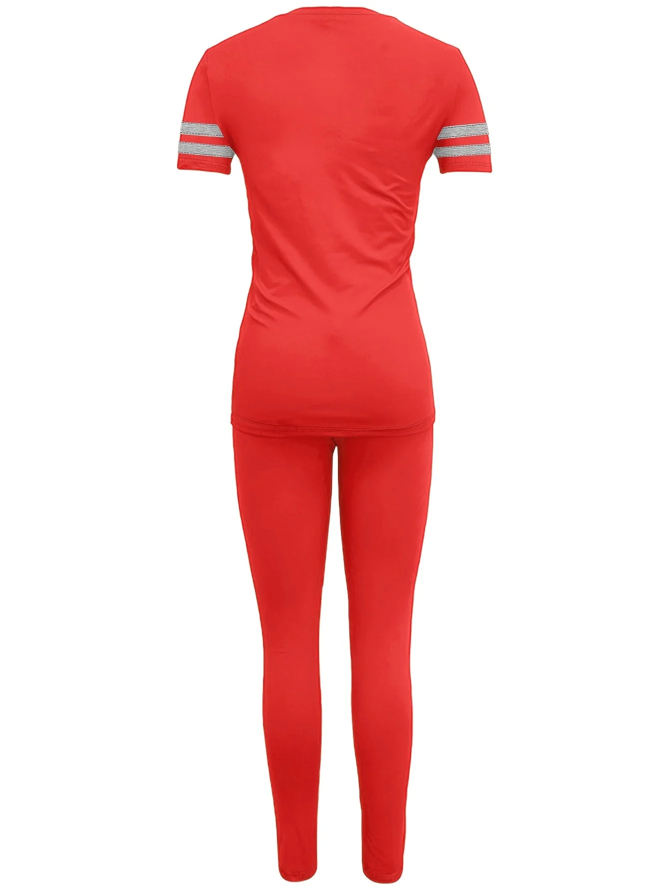 Ensemble Décontracté Femme T-shirt à Rayures et Legging – Style Sport Chic Quotidien - Image 6