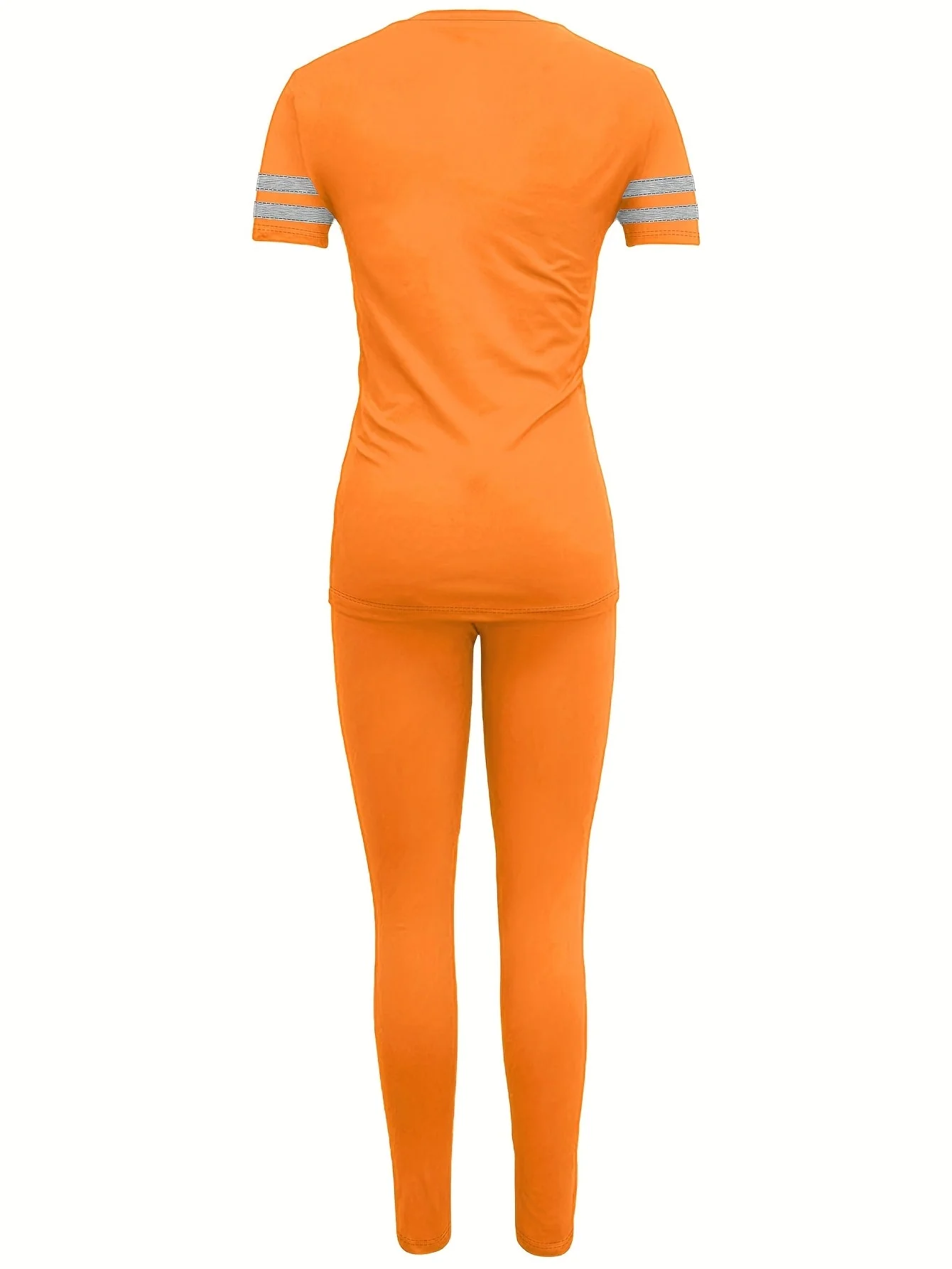 Ensemble Décontracté Femme T-shirt à Rayures et Legging – Style Sport Chic Quotidien - Image 7