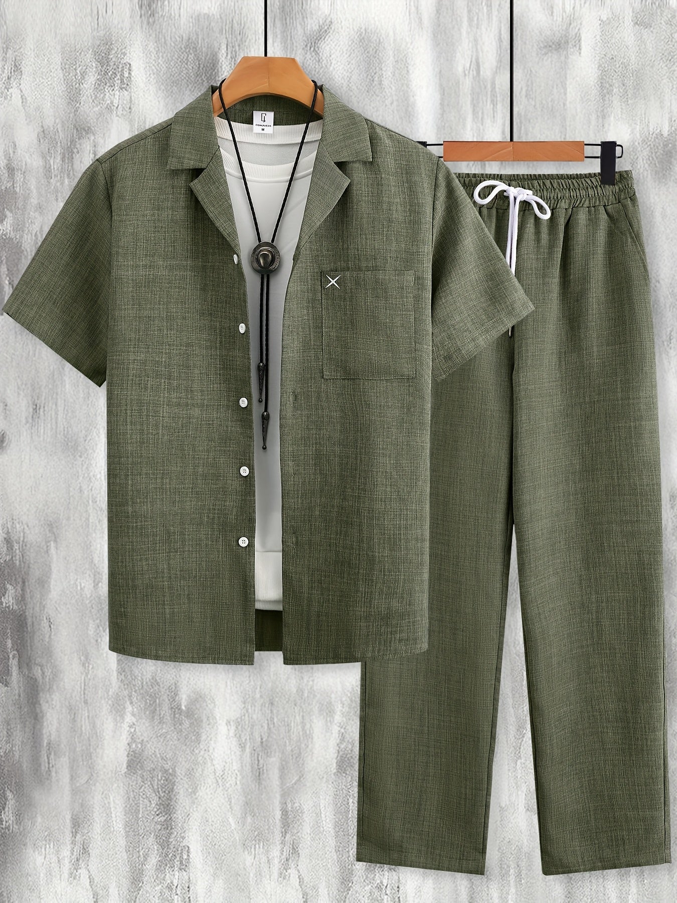 Ensemble décontracté pour homme à manches courtes – Style moderne idéal pour toutes occasions - Image 2