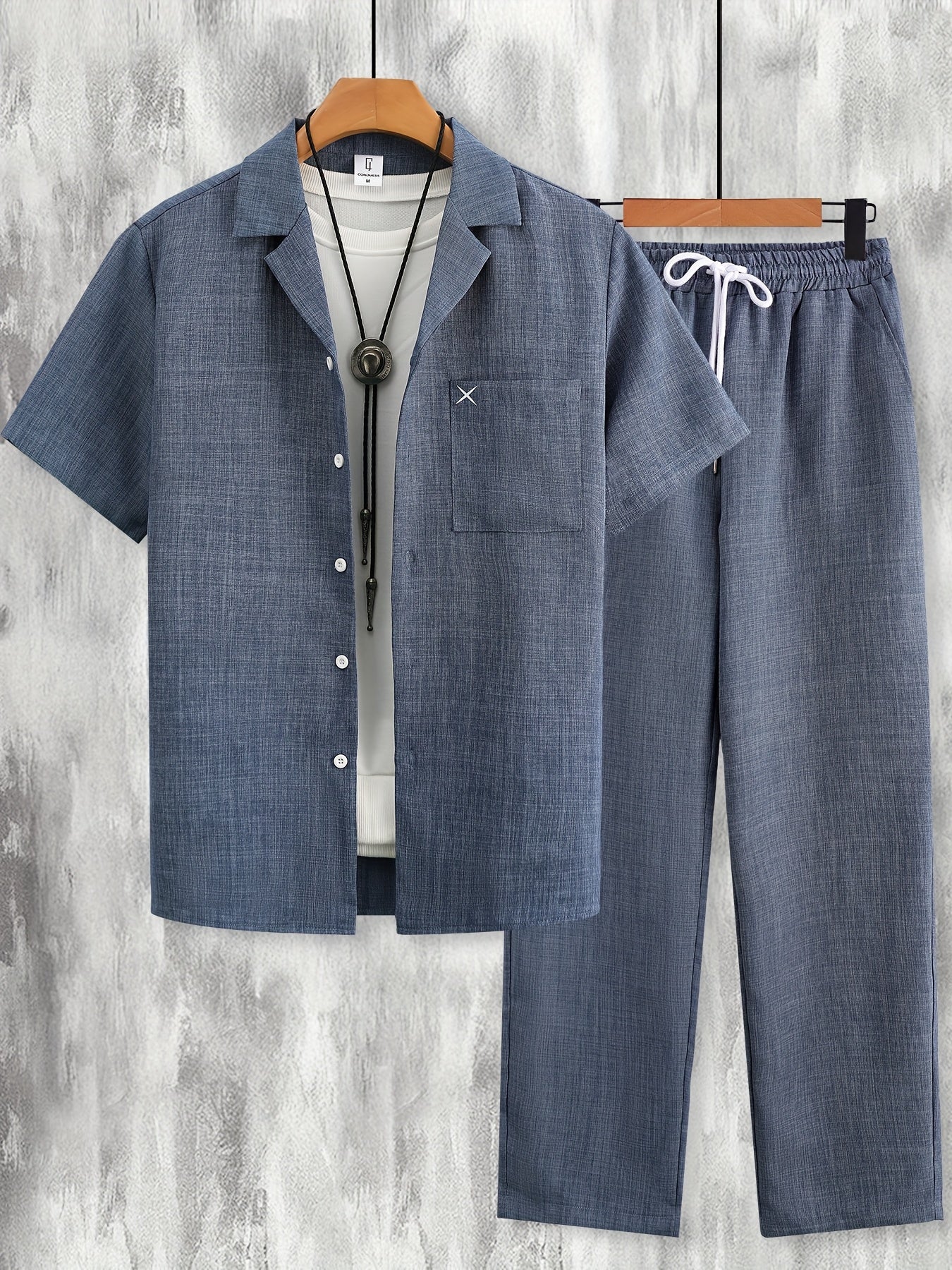 Ensemble décontracté pour homme à manches courtes – Style moderne idéal pour toutes occasions - Image 3