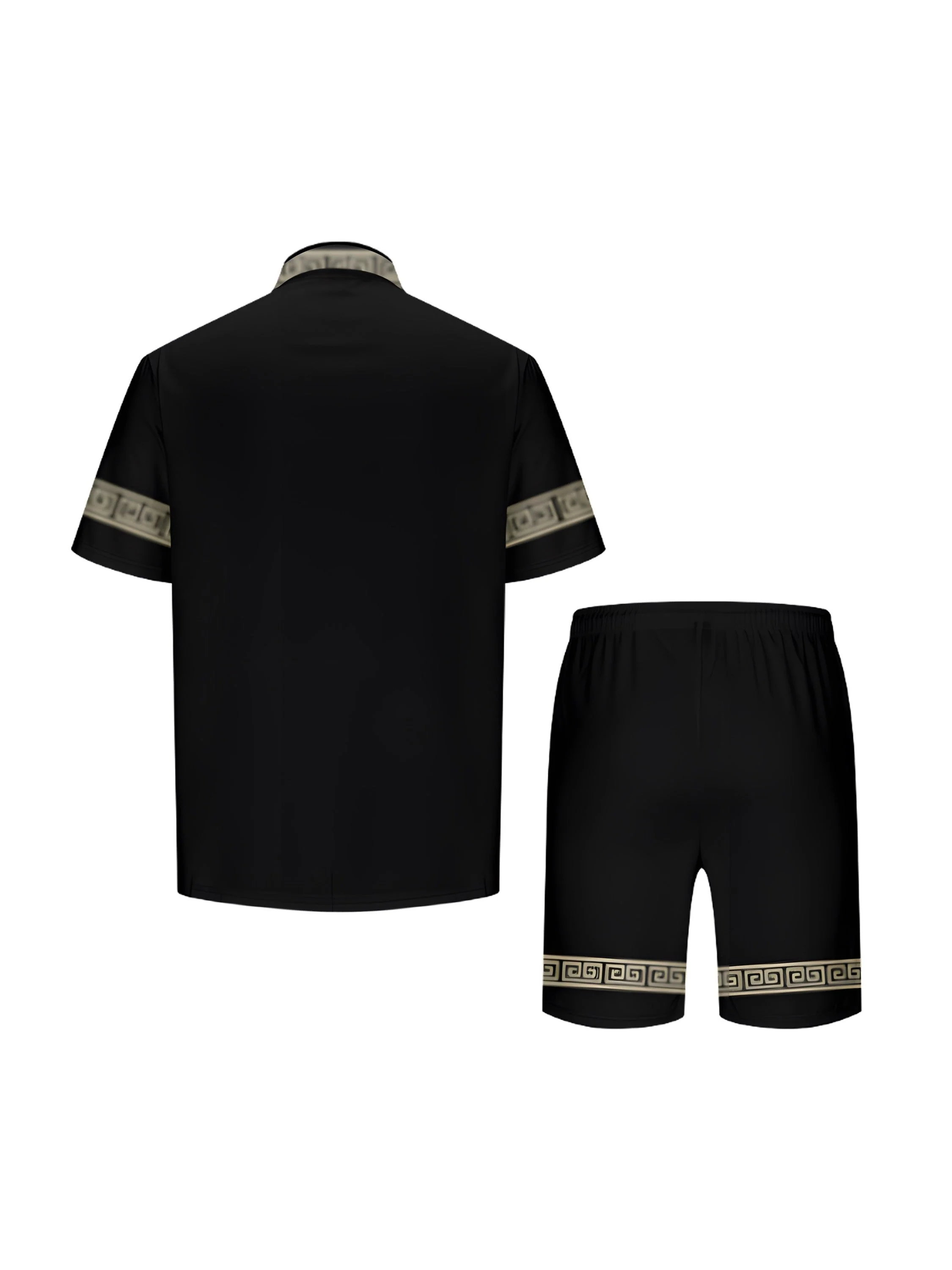 Ensemble décontracté pour homme avec motif géométrique – Style estival chic - Image 2