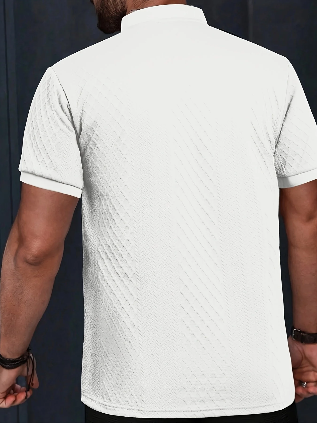 Ensemble décontracté pour homme à motif texturé style Henley – Idéal pour l’été et les sorties urbaines - Image 10