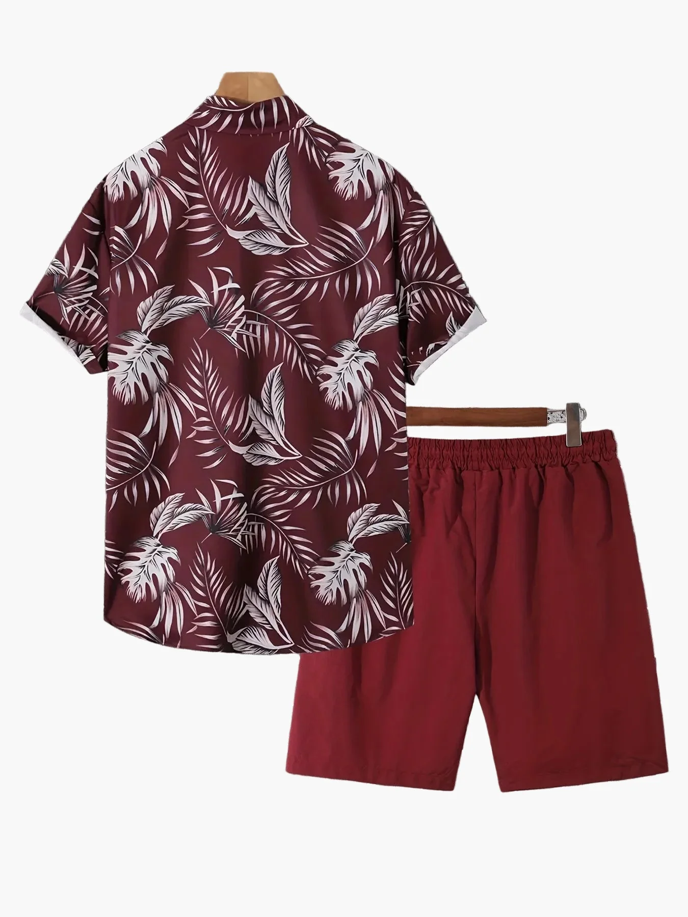 Ensemble décontracté pour homme style tropical – Chemise imprimée à manches courtes et short, idéal vacances plage été - Image 4