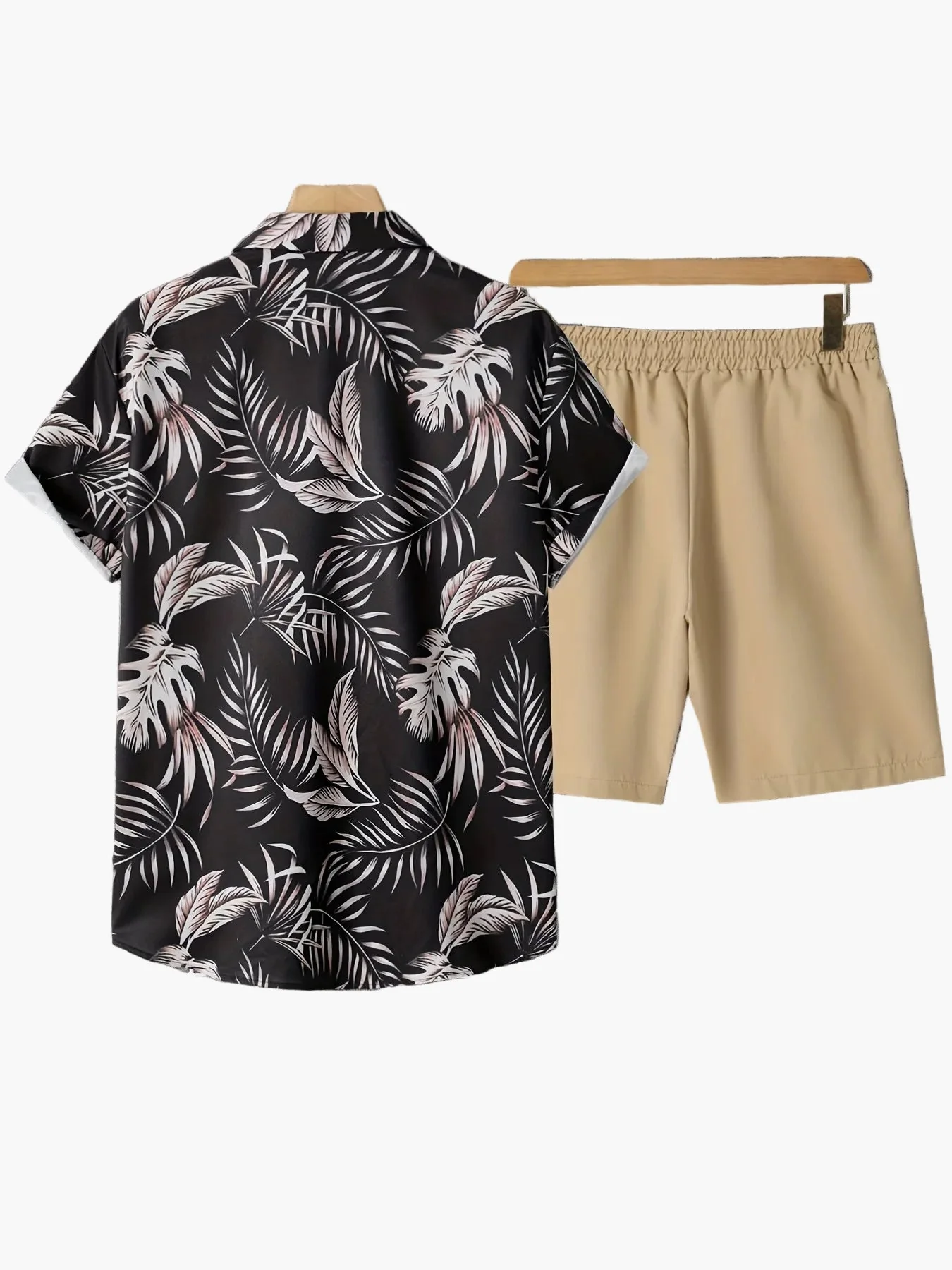 Ensemble décontracté pour homme style tropical – Chemise imprimée à manches courtes et short, idéal vacances plage été - Image 5