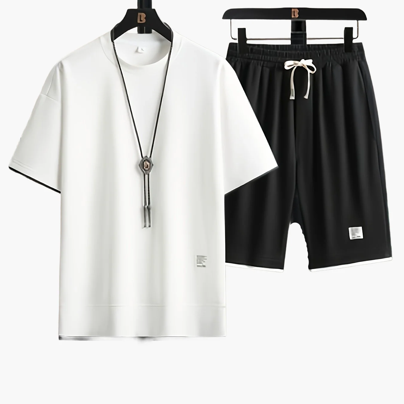 Ensemble décontracté t-shirt et short pour homme style urbain été - Image 14