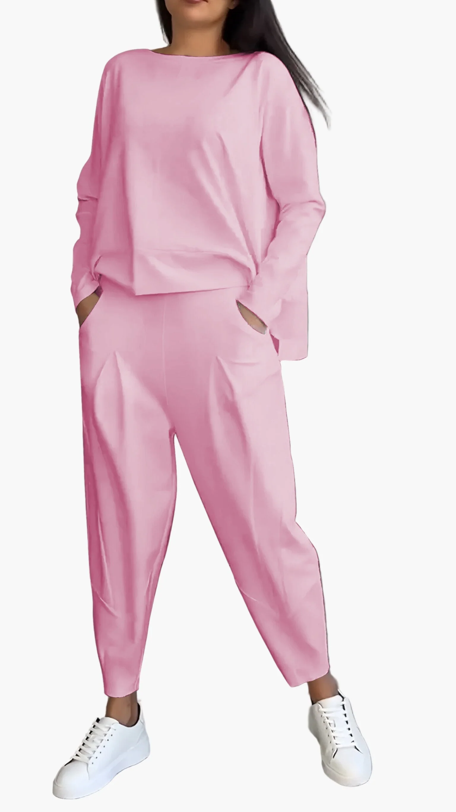 Ensemble détente deux pièces style décontracté pour femme – confort chic pour la maison et les sorties - Image 10