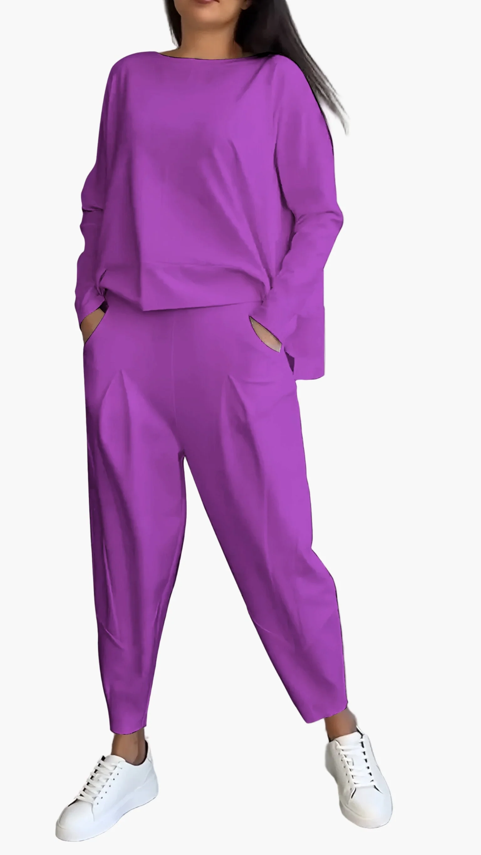 Ensemble détente deux pièces style décontracté pour femme – confort chic pour la maison et les sorties - Image 3