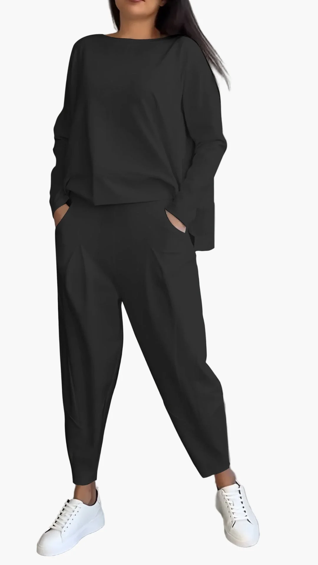 Ensemble détente deux pièces style décontracté pour femme – confort chic pour la maison et les sorties - Image 8