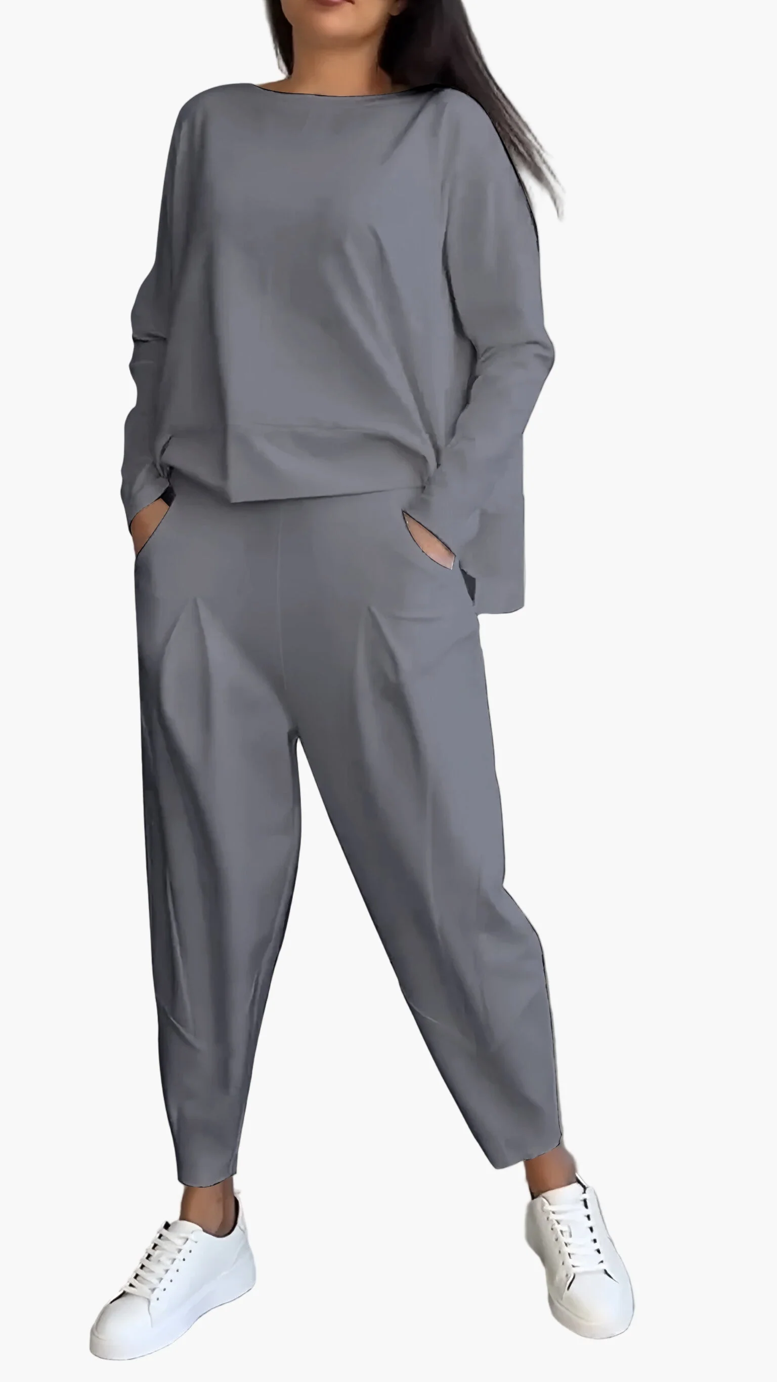 Ensemble détente deux pièces style décontracté pour femme – confort chic pour la maison et les sorties - Image 9