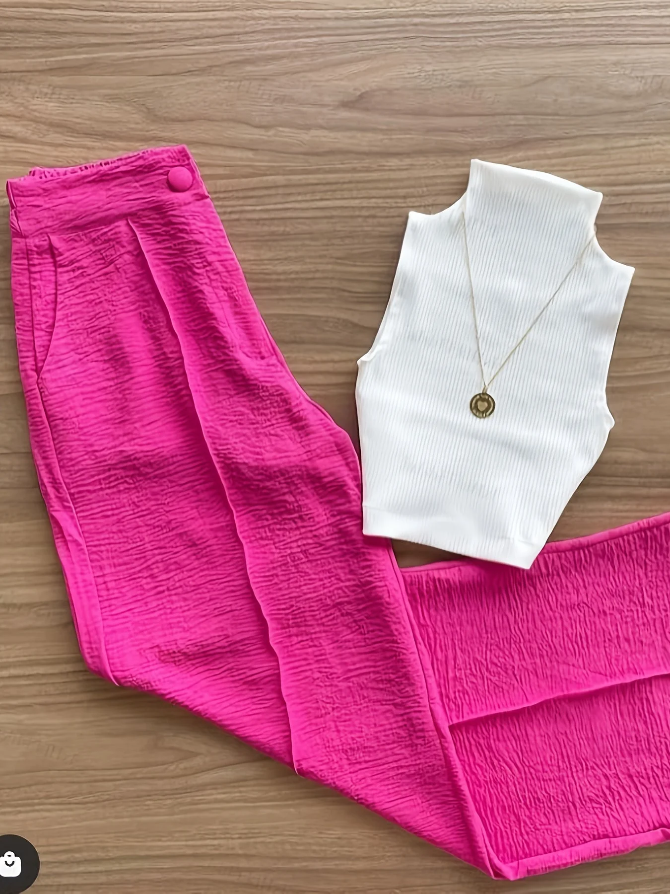Ensemble élégant femme – Débardeur sans manches et pantalon taille haute – Idéal printemps/été - Image 4