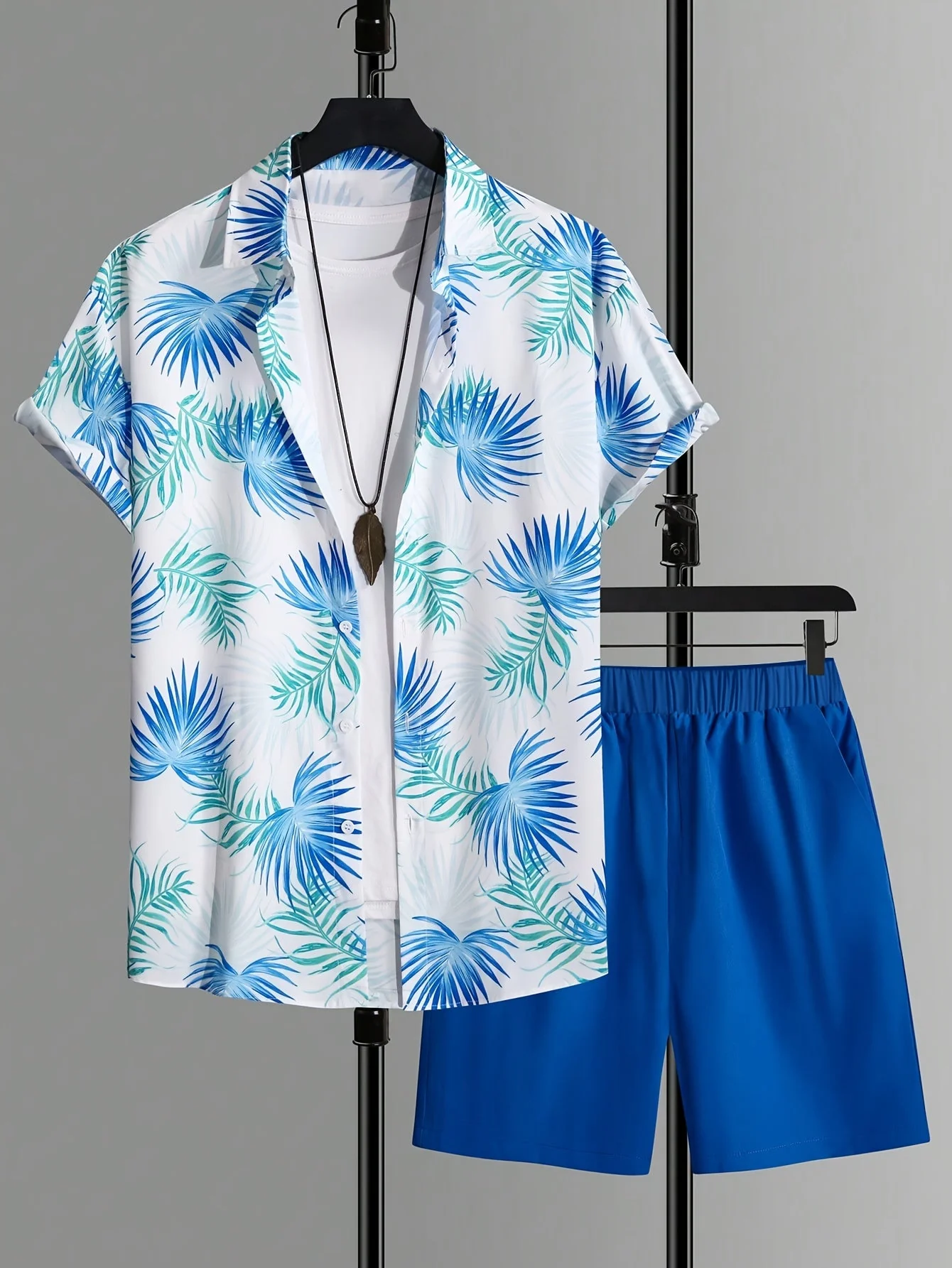 Ensemble d'été décontracté homme style tropical – Chemise manches courtes et short – Idéal plage et vacances - Image 10