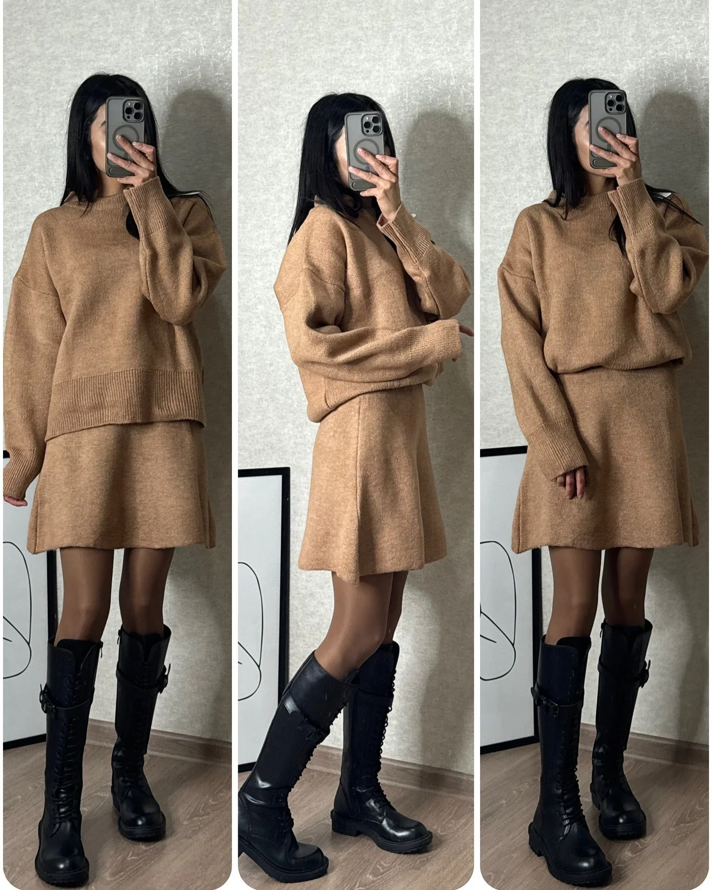 Ensemble Femme Élégant Pull et Jupe Style Décontracté Chic Automne Hiver - Image 11