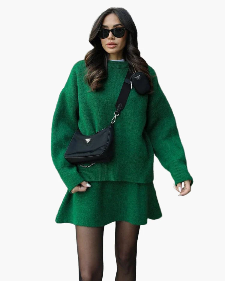 Ensemble Femme Élégant Pull et Jupe Style Décontracté Chic Automne Hiver - Image 6