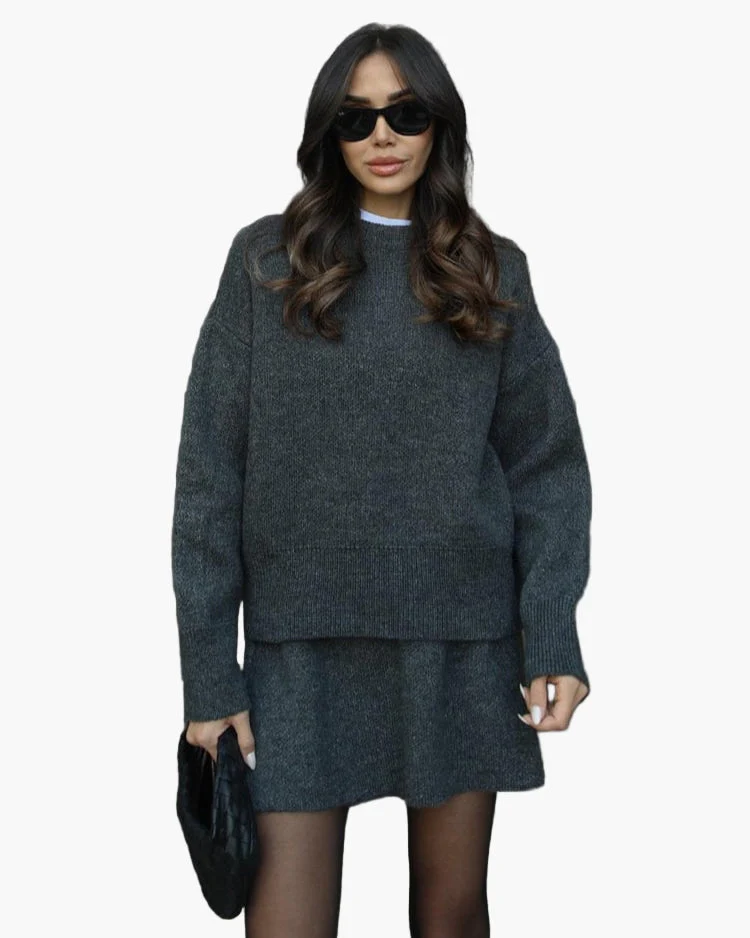 Ensemble Femme Élégant Pull et Jupe Style Décontracté Chic Automne Hiver - Image 7