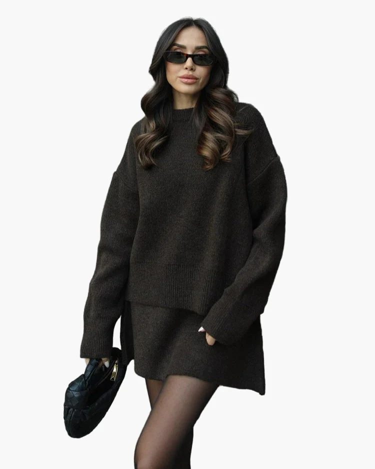 Ensemble Femme Élégant Pull et Jupe Style Décontracté Chic Automne Hiver - Image 8