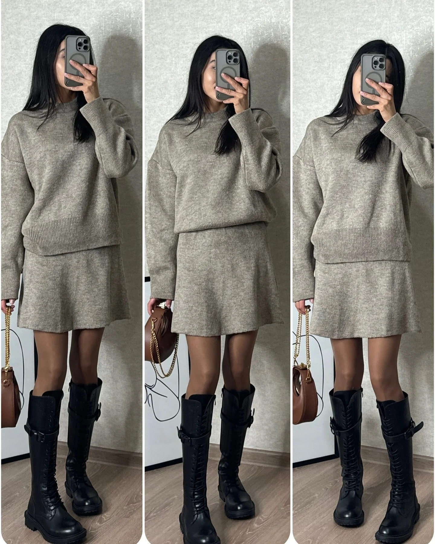 Ensemble Femme Élégant Pull et Jupe Style Décontracté Chic Automne Hiver - Image 9