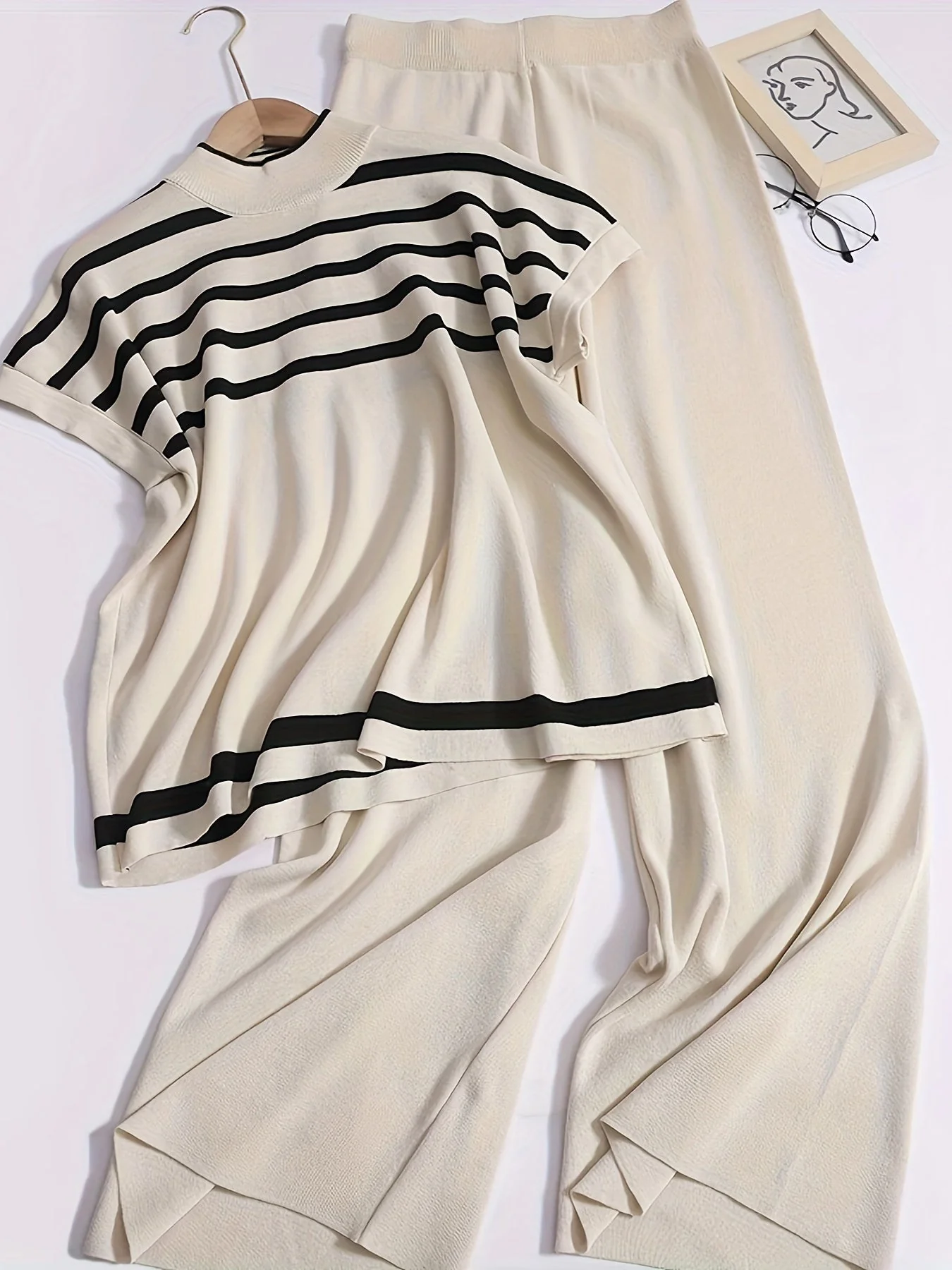 Ensemble Femme Élégant Style Marinière Décontracté Chic pour Printemps/Été - Image 8