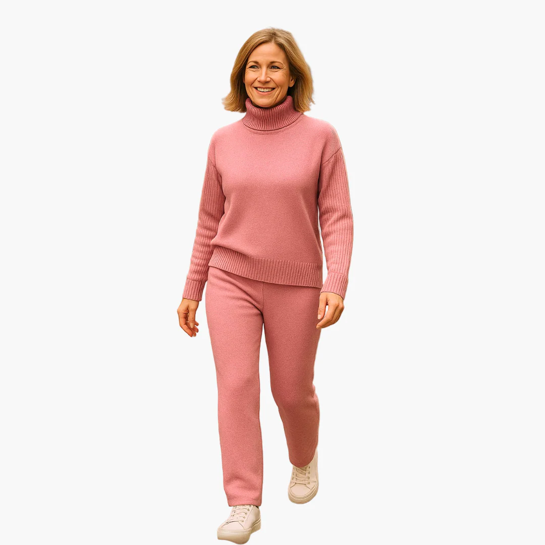 Ensemble Femme Pull Col Roulé et Pantalon Style Décontracté Élégant - Image 3