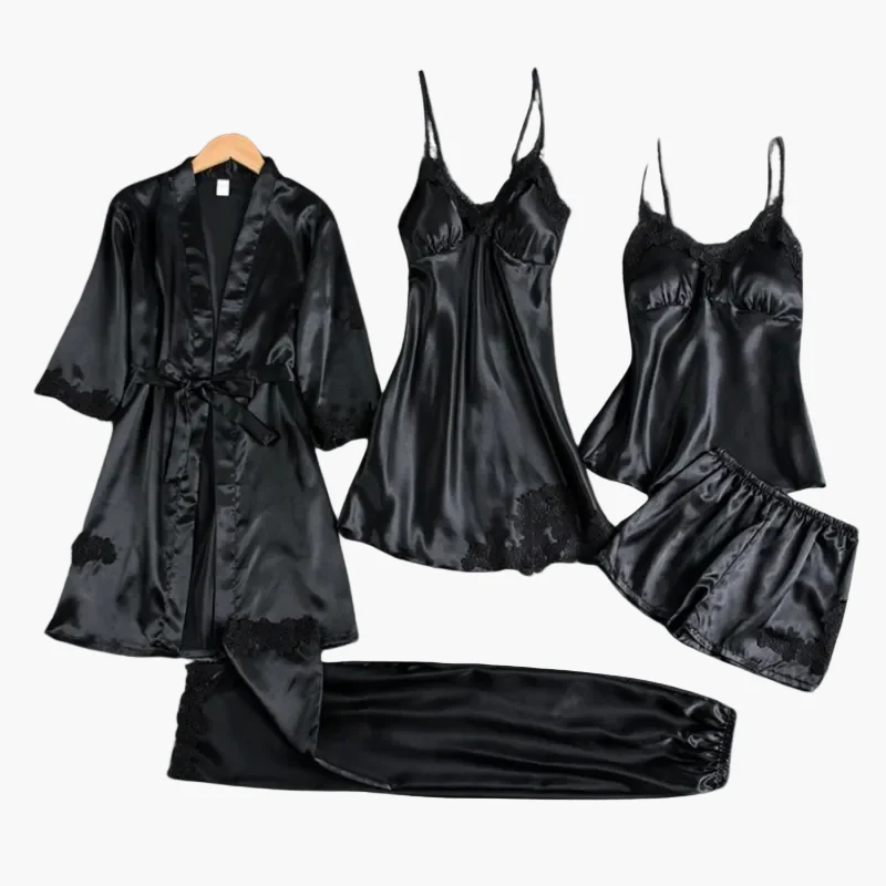 Ensemble de Nuit 5 Pièces Femme Élégant Style Kimono et Lingerie pour Maison et Détente - Image 3