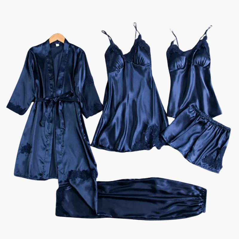 Ensemble de Nuit 5 Pièces Femme Élégant Style Kimono et Lingerie pour Maison et Détente - Image 6