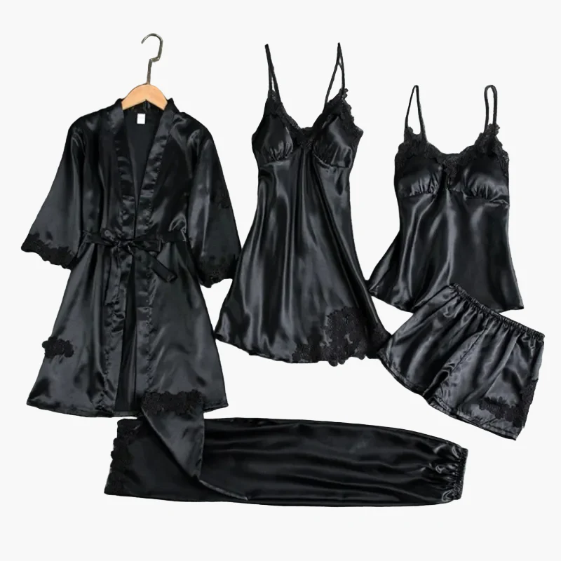 Ensemble de Nuit 5 Pièces Femme Élégant Style Kimono et Lingerie pour Maison et Détente - Image 8