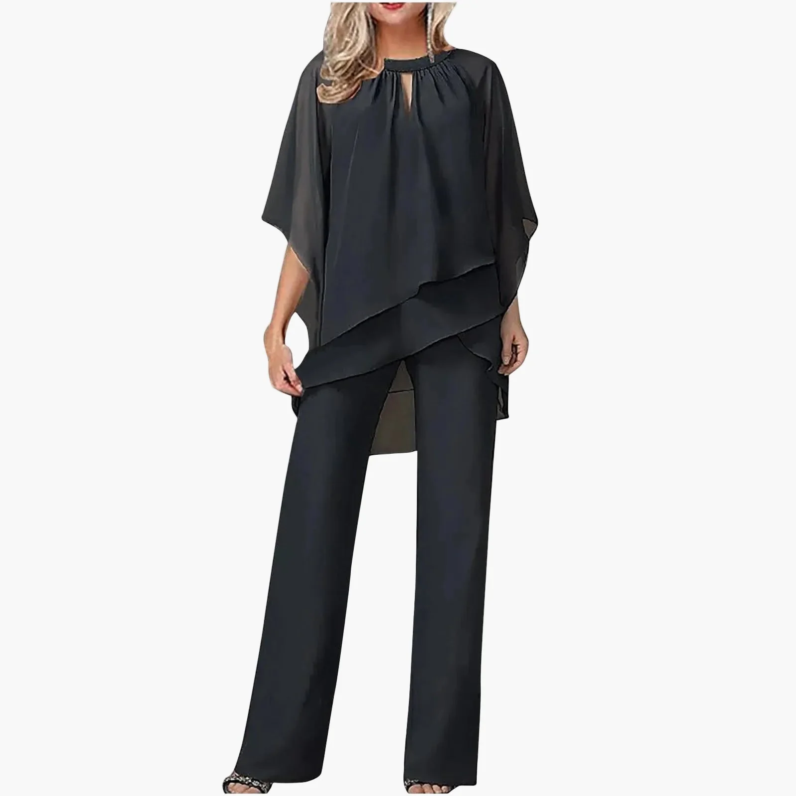 Ensemble Pantalon Élégant Femme Style Festif et Chic pour Occasions Formelles - Image 3