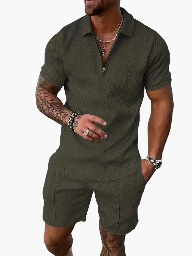 Ensemble polo et short style casual pour homme – Élégance décontractée estivale - Image 2