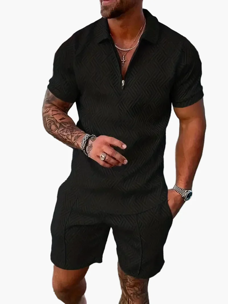 Ensemble polo et short style casual pour homme – Élégance décontractée estivale - Image 3