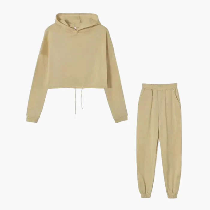 Ensemble Survêtement Femme Hoodie Court et Jogging Décontracté Urbain - Image 3