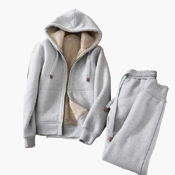 Ensemble Survêtement Femme Style Urbain Chaud à Capuche pour Hiver et Loisirs - Image 4