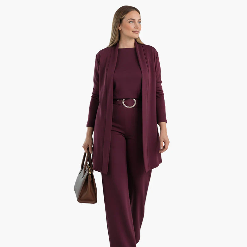 Ensemble trois pièces élégant pour femme – Style professionnel et raffiné - Image 3